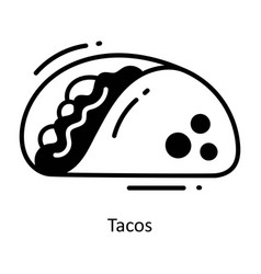 Tacos Doodle Semi Solid Icon Design