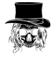 Black Silhouette Woman Skull Pimp