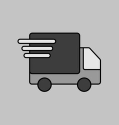 Fast Shipping Delivery Truck Grayscale Icon