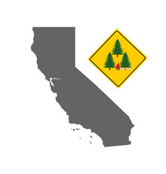 Map California And Pin With Fire Warning