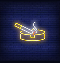 Smoking Cigarette On Ashtray Neon Sign