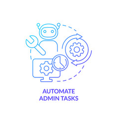 Automate Admin Tasks Blue Gradient Concept Icon