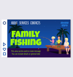 Family Summer Fishing Camp Website Banner Mockup