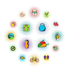 Healthy Lifestyle Icons Set