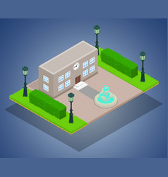 Office Building Concept Banner Isometric Style