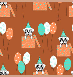 Birthday Pattern With Pug Dog