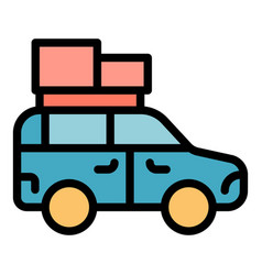 Car Roof Case Icon Color Outline