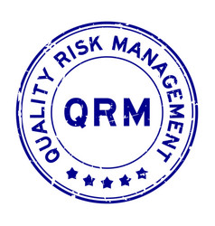 Grunge Blue Qrm Quality Risk Management Word