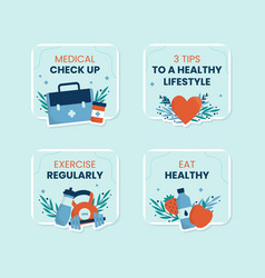 Hand Drawn World Health Day Celebration Labels