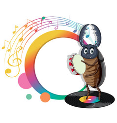 Music Beetle Cartoon Character