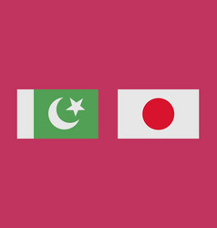 Pakistani And Japanese Flags Icon Set