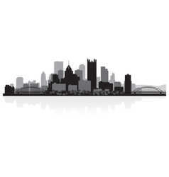 Pittsburgh Usa City Skyline Silhouette