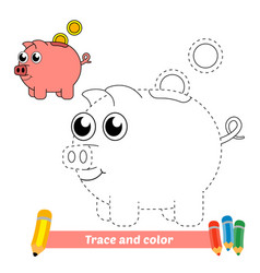 Trace And Color For Kids Piggy Bank