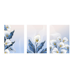 Abstract Flower Background White Calla Gold Art