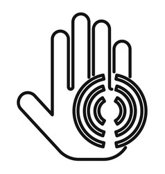 Circle Palm Scanning Icon Outline Print