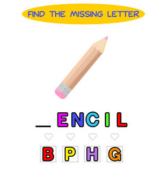 Find Missing Letter Pencil For Drawing