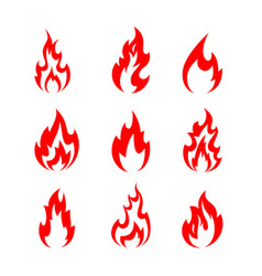 Fire Icon Red Color Symbol Or Emblem