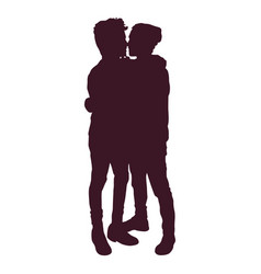 Gay Couple Hug Silhouette