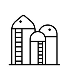 Grain Silo Outline Icon Style