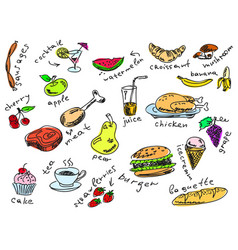 Handdrawn Food Doodles