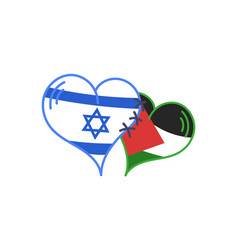 Hearts With The Flags Of Israel And Palestine