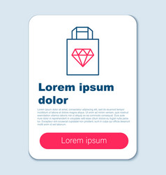 Line Shopping Bag Jewelry Icon Isolated On Grey