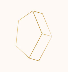 Minimal Gold Pentagonal Prism Shape