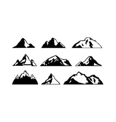 Mountain Hills Rocks And Peaks Silhouette Icon