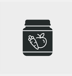 Baby Food Jar Glyph Icon On White Background