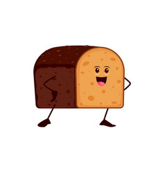 Cartoon Funny Rye Bread Character Bakery Personage