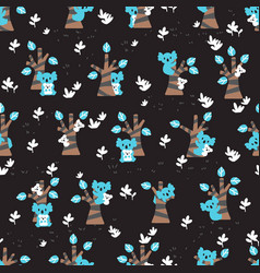 Cute Koala Family Garden Graphic Seamless Pattern