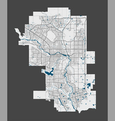 Detailed Map Calgary City Cityscape Royalty