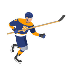 Hockey Player Running Composition