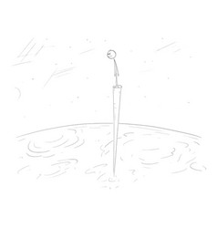 Person Looking On Planet Earth Cartoon Stick