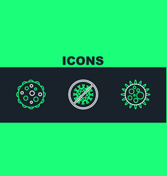 Set Line Virus And Stop Virus Icon