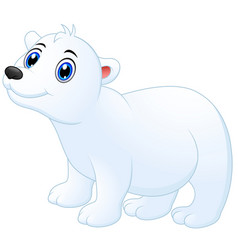 Cute christmas polar bear cartoon Royalty Free Vector Image