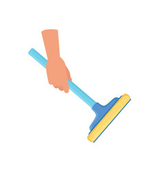 Hand Holding Window Cleaning Tool Housework