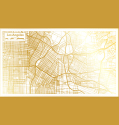 Los Angeles California Usa City Map In Retro