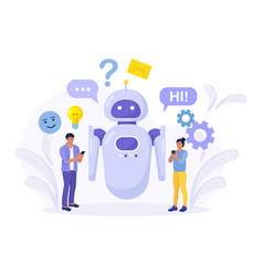 Tiny People Chatting With Chatbot Application Ai