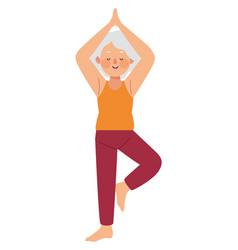 Old Woman Practicing Yoga