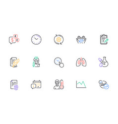 Time Vaccination And Management Line Icons