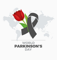 World Parkinsons Day Poster With Red Tulip