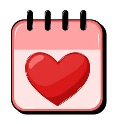 Love Calendar With Red Heart