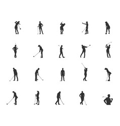 Golf Player Silhouettes Svg Cut Files