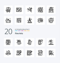 20 Fine Arts Line Icon Pack Like Clippers Column