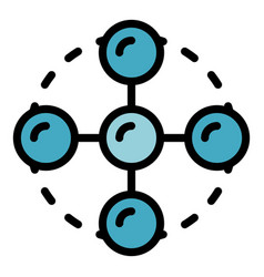 Blockchain Service Icon Flat