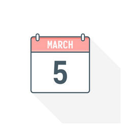 5th March Calendar Icon 5 Date