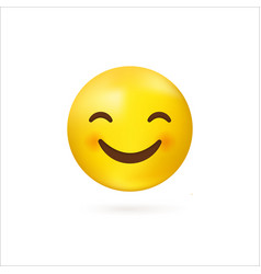 3d Yellow Face Emoticons With Smiling Eyes