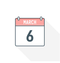 6th March Calendar Icon 6 Date