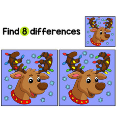 Christmas Reindeer Head Find The Differences